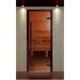 Дверь для сауны, серия "Премиум", без порога, стекло бронза, коробка цветная