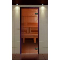 Дверь для сауны, серия "Премиум", без порога, стекло бронза, коробка цветная