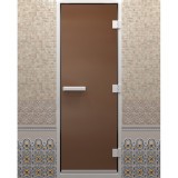 Дверь для хамама, стекло бронзовое, матовое