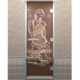 Дверь для хамама, "Искушение", стекло бронзовое
