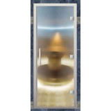 Дверь для турецкой бани, серия Прима Хамам, с порогом, стекло прозрачное матовое