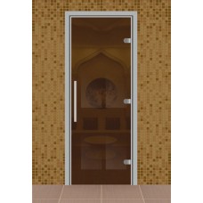 Дверь для турецкой бани Веста, без порога, стекло бронза матовое