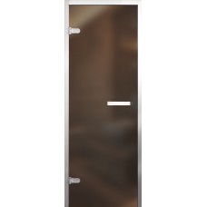 Стеклянная дверь для хамама Бронза Матовая Стандарт