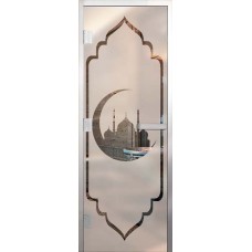 Стеклянная дверь для хамама Арт Месяц Элит