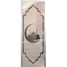 Стеклянная дверь для хамама Арт Месяц Стандарт
