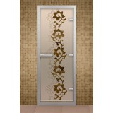Дверь для хамама 690*1890 мм "Чайный декор", стекло бронзовое