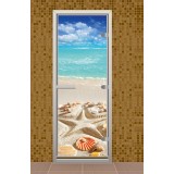 Дверь для хамама 690*1890 мм "Пляж", с фотопечатью