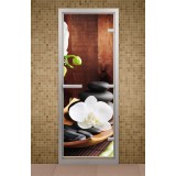 Дверь для хамама 690*1890 мм "Спа", стекло бронзовое, с фотопечатью