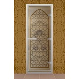 Дверь для хамама 690*1890 мм "Звезда день", стекло бронзовое
