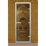 Дверь для хамама 690*1890 мм "Звезда ночь", стекло бронзовое