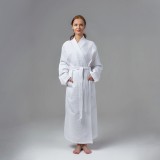 Халат-кимоно вафельный, цвет белый, хлопок,1 шт, универсальный, 50-52 р-р