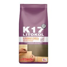 Клей для керамической плитки и мрамора  LITOKOL K17, 5 кг 