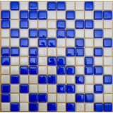 Стеклянная мозаика, микс синий кобальт + белый