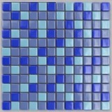 Стеклянная мозаика, микс синий кобальт + синий кобальт 10% + голубой 10%