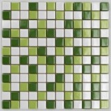 Стеклянная мозаика, микс зеленый + фисташковый + белый