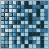 Стеклянная мозаика, микс зеленый хром + зеленый хром 10% + голубой 10%