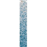 Стеклянная мозаика, растяжка белый + голубой 10% + зеленый хром 10%