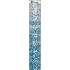 Стеклянная мозаика, растяжка белый + голубой 10% + зеленый хром 10%