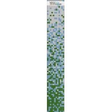 Стеклянная мозаика, растяжка белый + голубой 10% + зеленый 10%