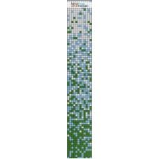 Стеклянная мозаика, растяжка белый + голубой 10% + зеленый 10%