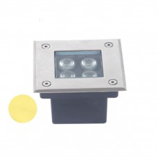 Светодиодный светильник встраиваемый 105х105 4W 12V IP65 WW Теплый белый