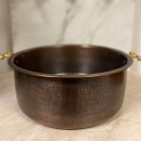 Таз медный с чернением 40 см, с ручками, 23 л, высота 16 см
