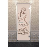 Дверь для хамама, "Искушение", стекло бронзовое матовое