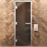 Стеклянная дверь для хамама Бронза Матовая Элит