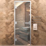 Стеклянная дверь для хамама Прозрачная Элит