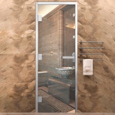 Стеклянная дверь для хамама Прозрачная Элит