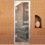 Стеклянная дверь для хамама Престиж Прозрачная