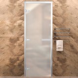 Стеклянная дверь для хамама Белая Матовая Стандарт