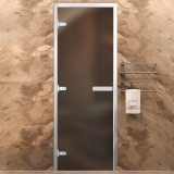 Стеклянная дверь для хамама Бронза Матовая Стандарт