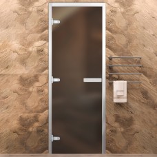 Стеклянная дверь для хамама Бронза Матовая Стандарт
