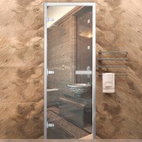 Стеклянная дверь для хамама Прозрачная Стандарт