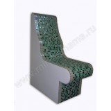 Образец прямое сиденье, с  эргономичной спинкой, со скруглением края.