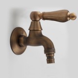 Однорычажный кран для бани FKS-03D с деревянной ручкой